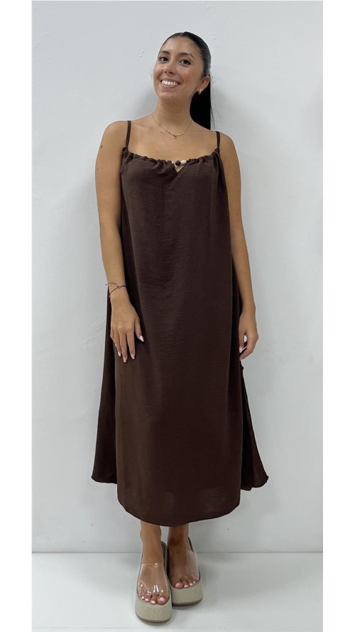 VESTIDO ARGOLLA MARRON