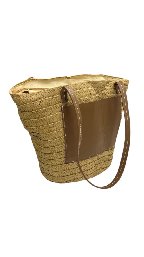 BOLSO PARCHE CUERO CAMEL