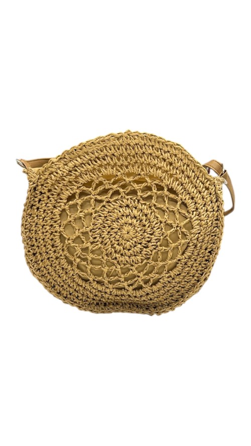 BOLSO RAFIA REDONDO CAMEL