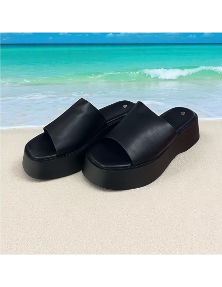 SANDALIA PALA ELASTICO LATERAL NEGRO