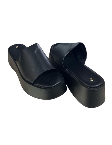 SANDALIA PALA ELASTICO LATERAL NEGRO