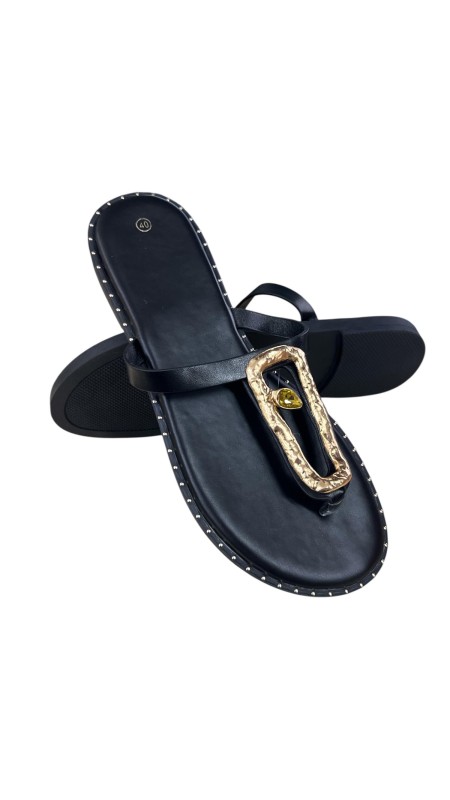 SANDALIA DEDO SERPIENTE NEGRO