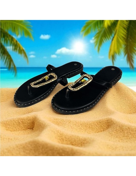 SANDALIA DEDO SERPIENTE NEGRO