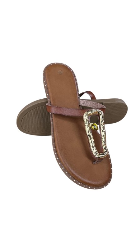 SANDALIA DEDO SERPIENTE CAMEL