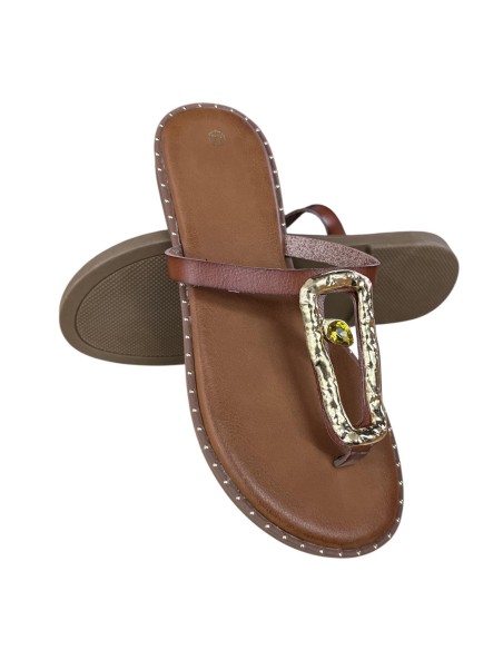 SANDALIA DEDO SERPIENTE CAMEL