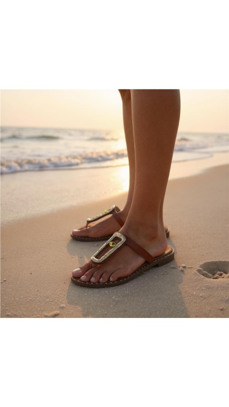 SANDALIA DEDO SERPIENTE CAMEL 2