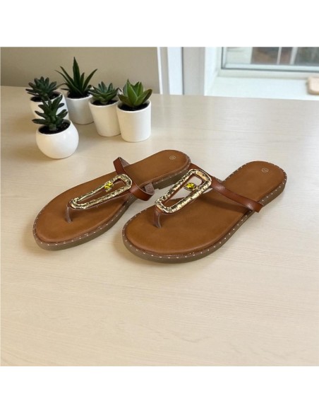 SANDALIA DEDO SERPIENTE CAMEL