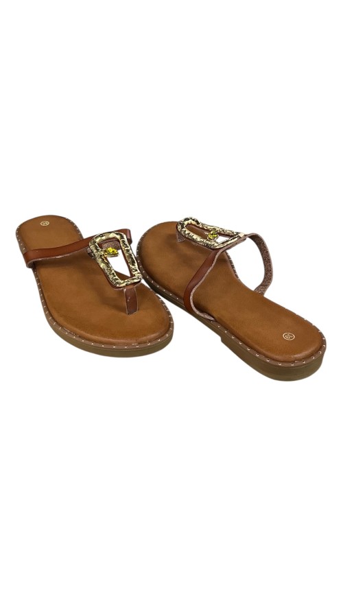 SANDALIA DEDO SERPIENTE CAMEL