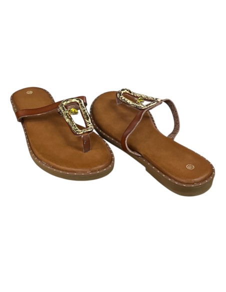 SANDALIA DEDO SERPIENTE CAMEL