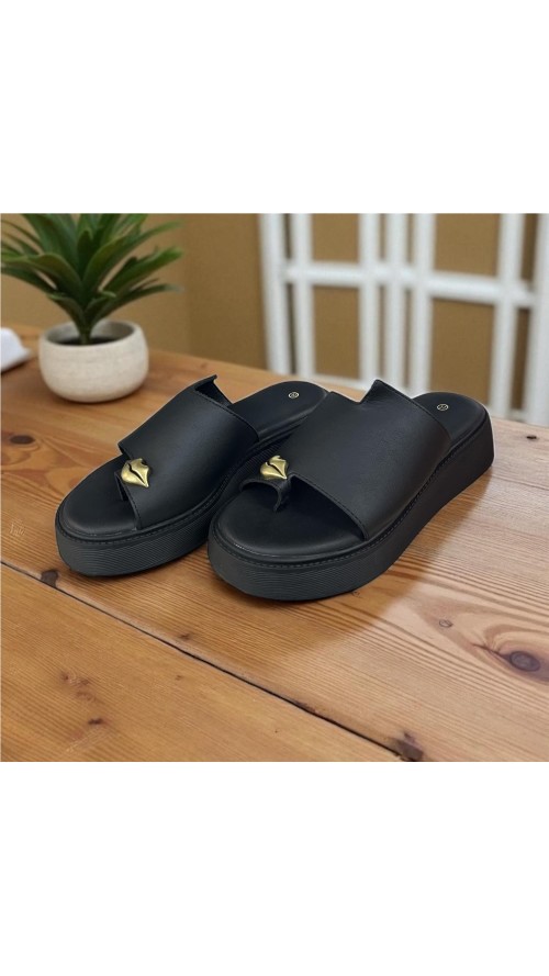 SANDALIA PLANA BESO NEGRO