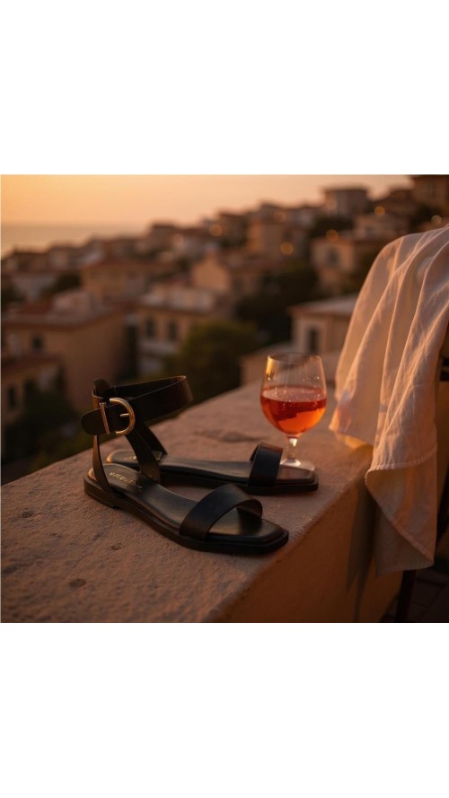 SANDALIA HEBILLA NEGRO