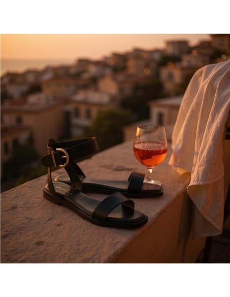 SANDALIA HEBILLA NEGRO