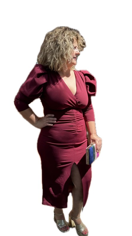 VESTIDO RESLE BURDEOS 2