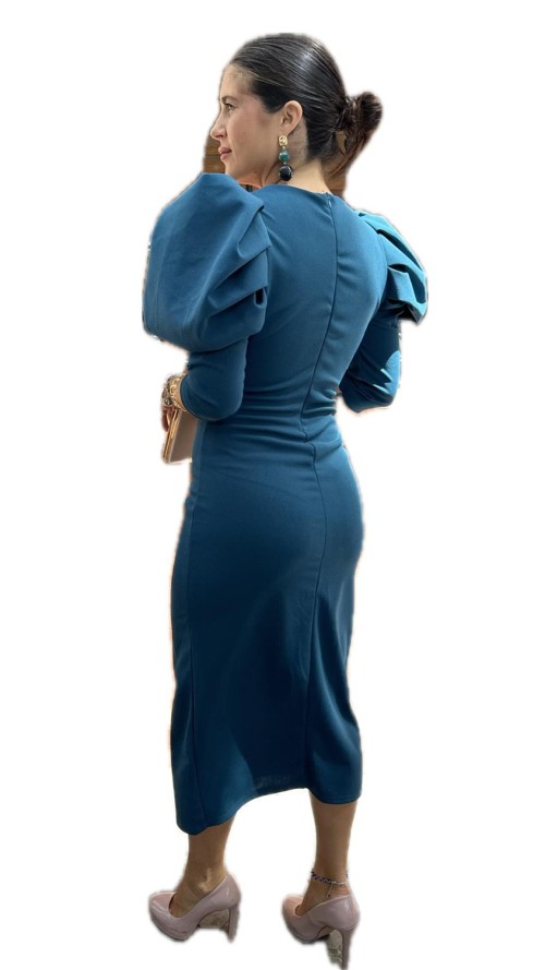 VESTIDO RESLE PETROLEO VESTIDO RESLE PETROLEO