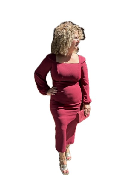 VESTIDO LORETO BURDEOS