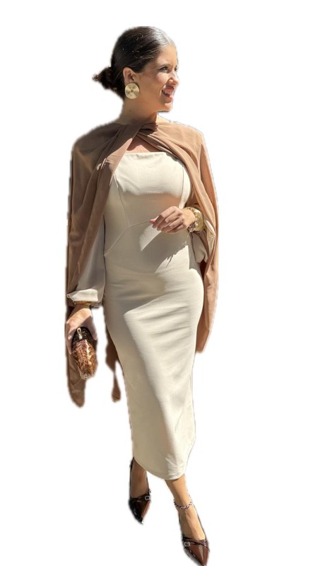 VESTIDO LORETO BEIG