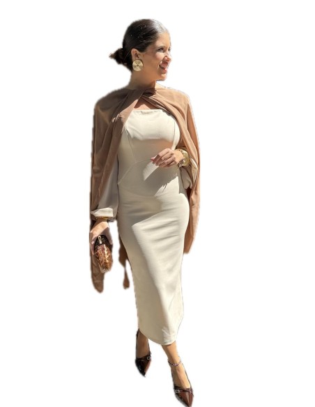VESTIDO LORETO BEIG