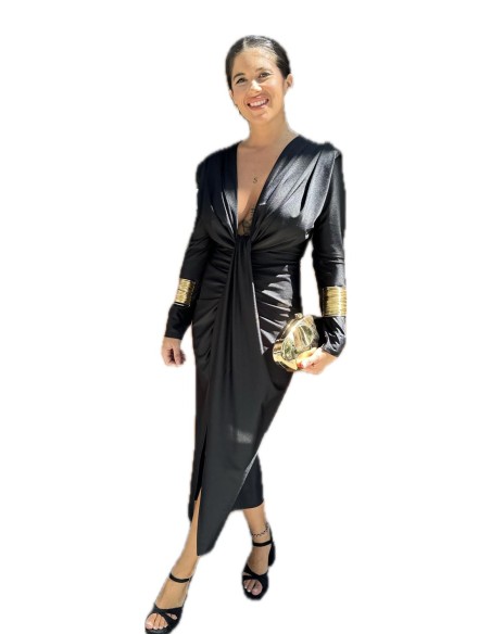 VESTIDO IRIS MANGA NEGRO