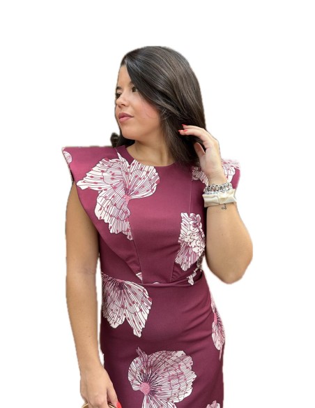 VESTIDO DIANA ESTAMPADO BURDEOS