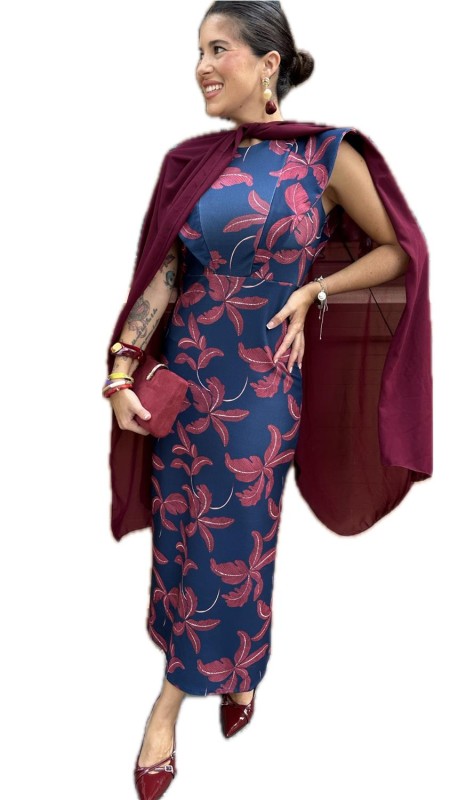 VESTIDO DIANA ESTAMPADO MARINO 2