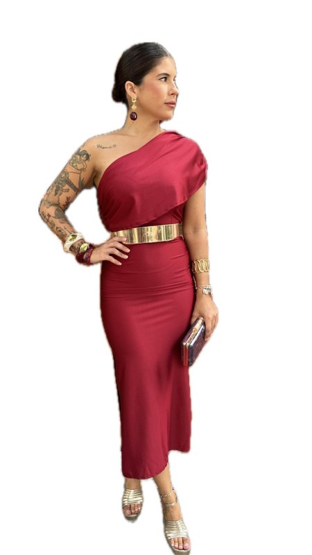 VESTIDO DULCEIDA BURDEOS