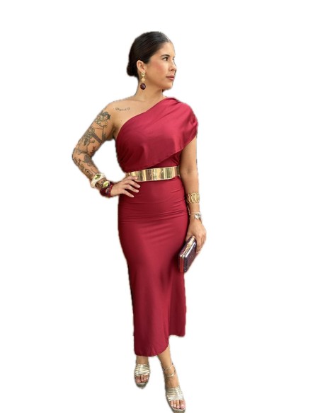 VESTIDO DULCEIDA BURDEOS