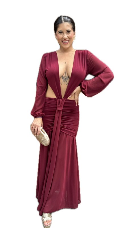 VESTIDO AMAYA BURDEOS