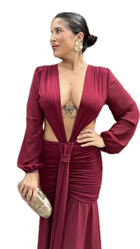 VESTIDO AMAYA BURDEOS 2