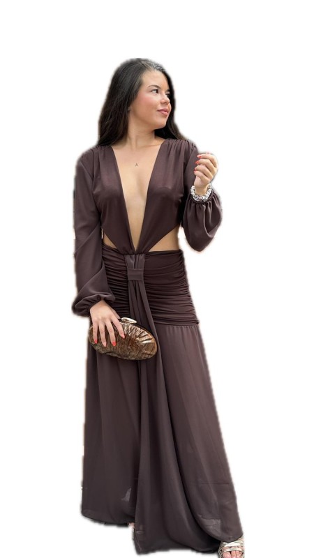 VESTIDO AMAYA MARRON