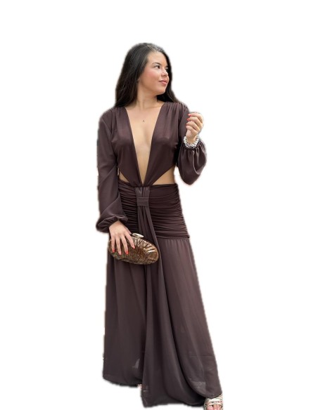 VESTIDO AMAYA MARRON