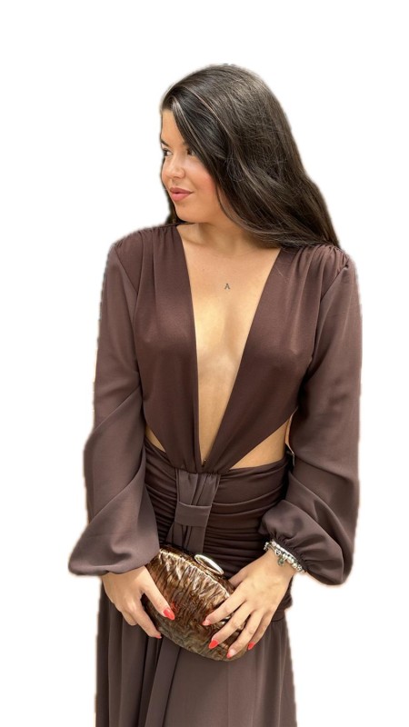 VESTIDO AMAYA MARRON 2