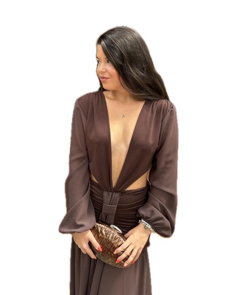 VESTIDO AMAYA MARRON