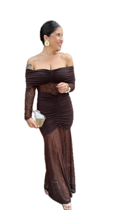 VESTIDO TAMARA MARRON