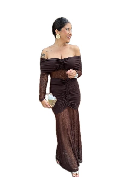 VESTIDO TAMARA MARRON