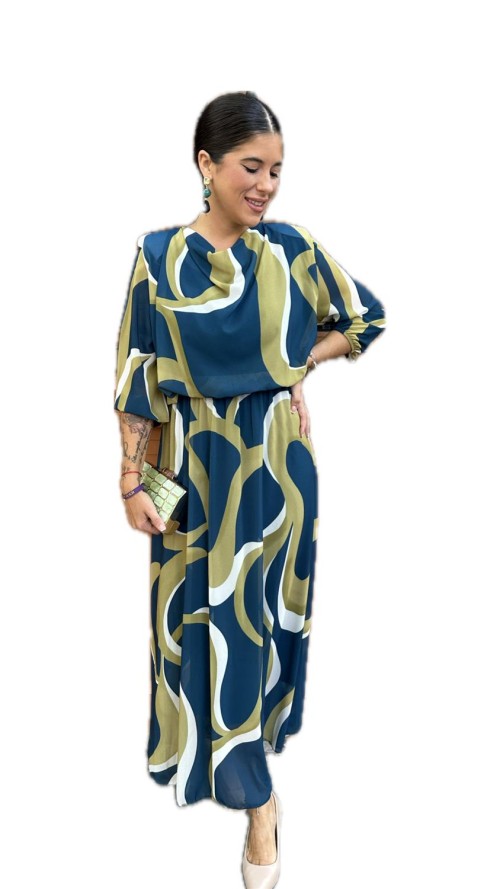 VESTIDO AMELIA PETROLEO