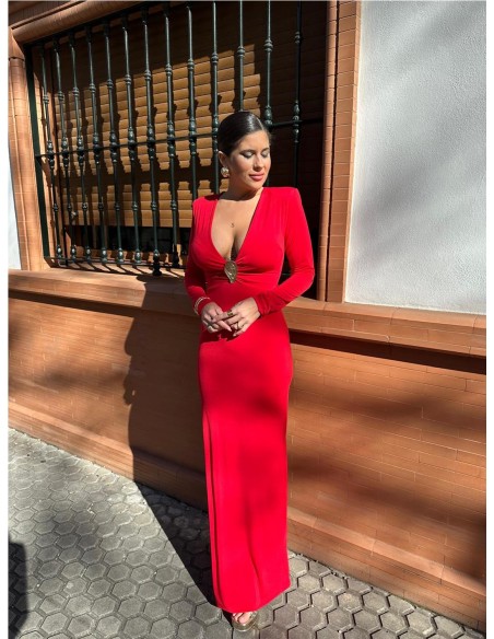 VESTIDO PIEDRA ROJO