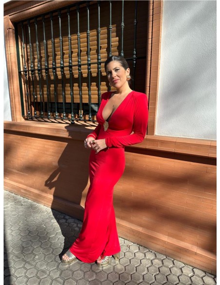 VESTIDO PIEDRA ROJO