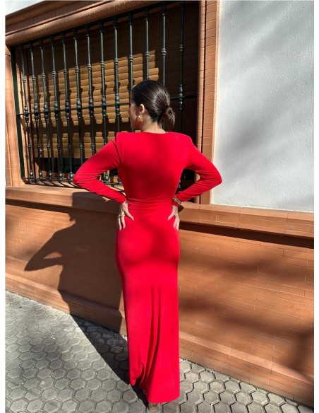 VESTIDO PIEDRA ROJO