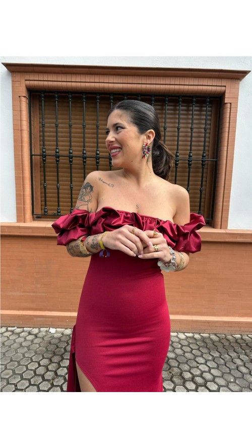 VESTIDO MARSA BURDEOS VESTIDO MARSA BURDEOS