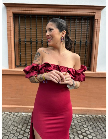 VESTIDO MARSA BURDEOS