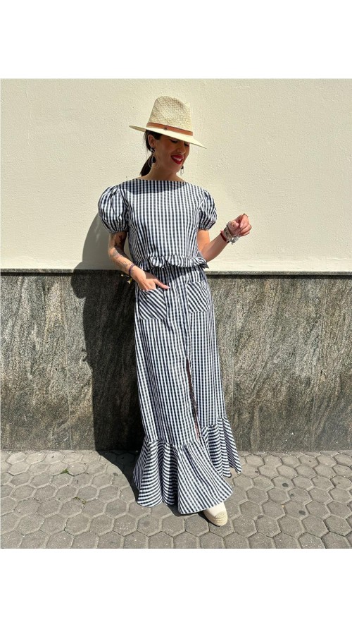 CONJUNTO ROCIO CUADROS NEGRO