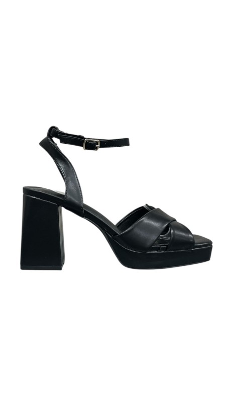 SANDALIA TACON CRUZADA NEGRO