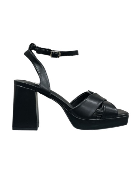 SANDALIA TACON CRUZADA NEGRO