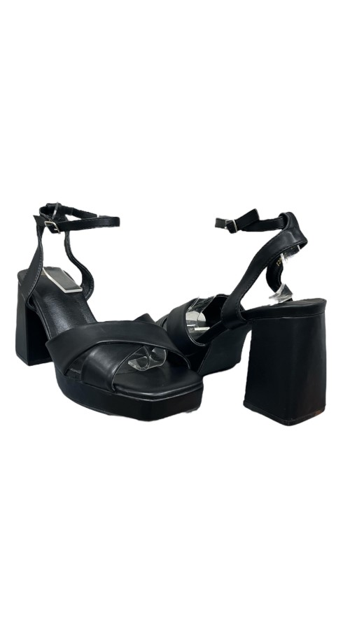 SANDALIA TACON CRUZADA NEGRO