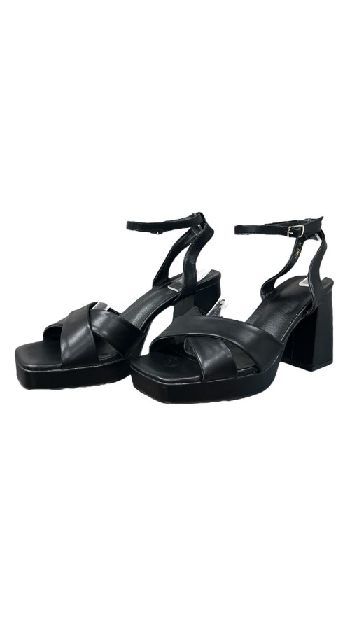 SANDALIA TACON CRUZADA NEGRO