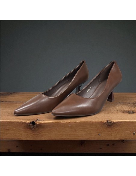 ESTILETO TACON MEDIO MARRON