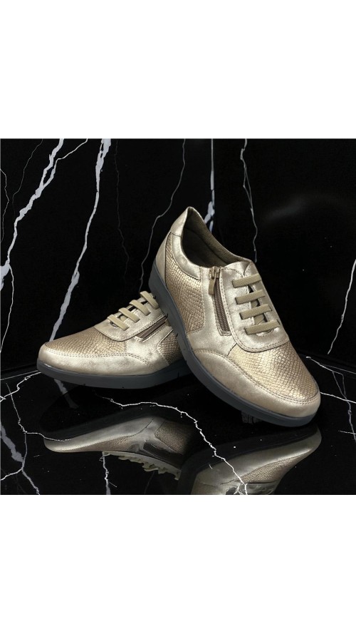 ZAPATO CUÑA ELASTICOS BRONCE ZAPATO CUÑA ELASTICOS BRONCE