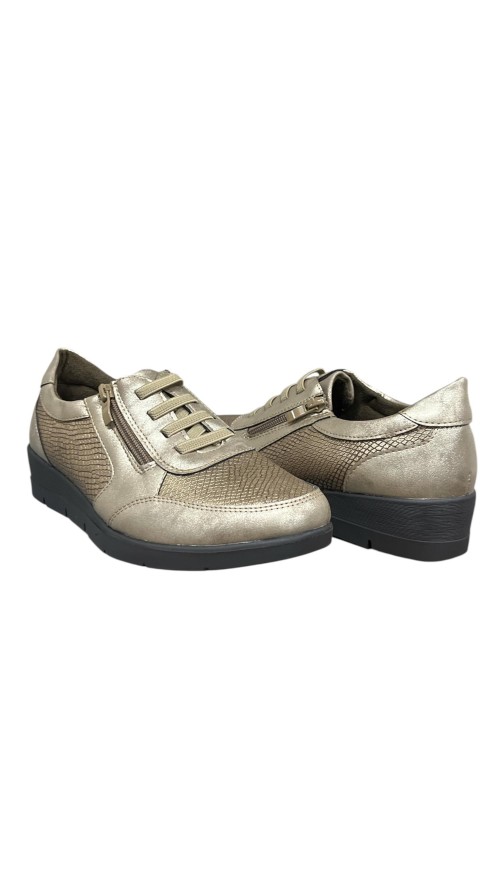 ZAPATO CUÑA ELASTICOS BRONCE ZAPATO CUÑA ELASTICOS BRONCE