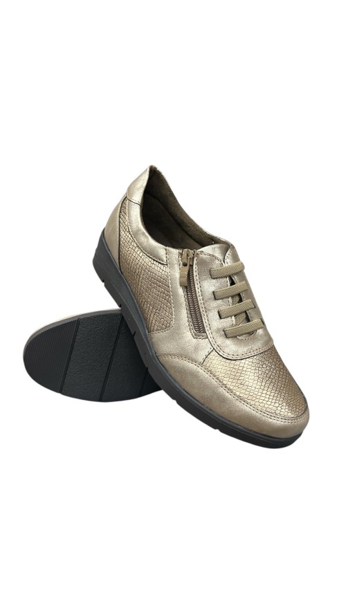 ZAPATO CUÑA ELASTICOS BRONCE ZAPATO CUÑA ELASTICOS BRONCE
