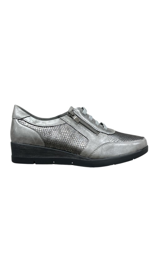 ZAPATO CUÑA ELASTICOS PLOMO